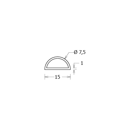 Demi-tube diam 15 mm